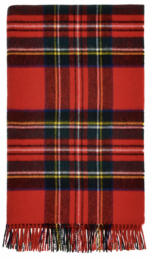 Royal Stewart Scottish Tartan Throw Blanket 100% Merino Lambswool, Made by Bronte by Moon in UK - Tartan collection - Image 2