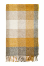 Harlequin Mustard 100% Pure New Wool Throw Blanket – Made by Bronte by Moon in UK - Image 2
