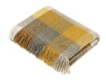 Harlequin Mustard 100% Pure New Wool Throw Blanket – Made by Bronte by Moon in UK