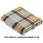McKeller Scottish Tartan Throw Blanket 100% Merino Lambswool, Made by Bronte by Moon in UK - Tartan collection