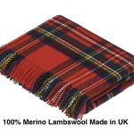 Royal Stewart Scottish Tartan Throw Blanket 100% Merino Lambswool, Made by Bronte by Moon in UK - Tartan collection