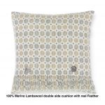 100% Merino Lambswool  Wool Cushion/Pillow double side with Real Feather,Made By Bronte By Moon in UK -Natural Milan Collection