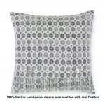 100% Merino Lambswool  Wool Cushion/Pillow double side with Real Feather,Made By Bronte by Moon in UK -Grey Milan Collection