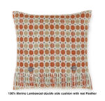 100% Merino Lambswool  Wool Cushion/Pillow double side with Real Feather,Made By Bronte by Moon in UK -Saffron Milan Collection