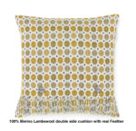 100% Merino Lambswool  Wool Cushion/Pillow double side with Real Feather,Made By Bronte by Moon in UK -Saffron Milan Collection - Image 7
