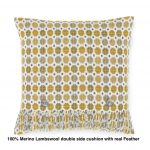 100% Merino Lambswool  Wool Cushion/Pillow double side with Real Feather,Made By Bronte by Moon in UK -Gold Milan Collection