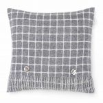 100% Merino Lambswool  Wool Cushion/Pillow double side with Real Feather,Made By Bronte by Moon in UK - Grey Athens Collection