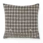 100% Merino Lambswool  Wool Cushion/Pillow double side with Real Feather,Made By Bronte by Moon in UK - Slate Athens Collection