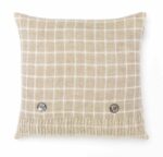 100% Merino Lambswool  Wool Cushion/Pillow double side with Real Feather,Made By Bronte by Moon in UK - Slate Athens Collection - Image 3