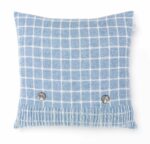 100% Merino Lambswool  Wool Cushion/Pillow double side with Real Feather,Made By Bronte by Moon in UK - Slate Athens Collection - Image 4