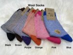 Coloured Striped Thin Wool Socks
