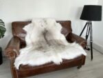 White Scandinavian Reindeer rug leather 100% Real soft and fluffy - Premium Quality