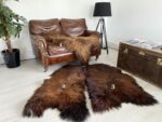 Brown Icelandic Sheepskin rug fur 100% Natural - Long Fur