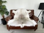 White Scandinavian Reindeer rug leather 100% Real soft and fluffy - Premium Quality