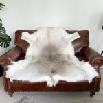 White Scandinavian Reindeer rug leather 100% Real soft and fluffy - Premium Quality