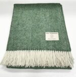 Special Offer 100% Green Pure New Wool Throw Blanket – Made by Bronte By Moon in UK