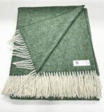 Special Offer 100% Green Pure New Wool Throw Blanket – Made by Bronte By Moon in UK - Image 2