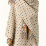 100% Multicolour Spot Merino Lambswool Ruana Poncho Wrap - Made by Bronte By Moon in England