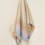 100% British Lambswool Ombre Diamond Aqua / Lilac Throw Blanket - Bronte By Moon