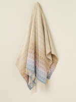 100% British Lambswool Ombre Diamond Natural Throw Blanket - Bronte By Moon - Image 5