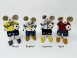 Handmade Wool Felt Football Mouse England,Spain,Brazil,Argentina – Unique Gift for Football Fans, Wool Mouse Ornament, Sports Decoration - Image 2