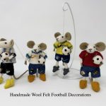 Handmade Wool Felt Football Mouse England,Spain,Brazil,Argentina – Unique Gift for Football Fans, Wool Mouse Ornament, Sports Decoration