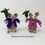 Handmade Wool Mouse with Flower Decoration – Standing or Hanging