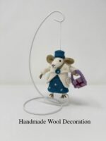Handmade Wool NHS Nurse Mouse Decoration Gift – Standing or Hanging - Image 2
