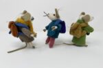 Handmade Handcrafted Wool Felt Mouse Decorations with Backpack, Scarf, Book – Adorable & Unique! - Image 4