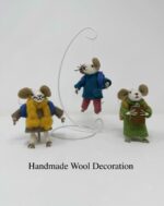 Handmade Handcrafted Wool Felt Mouse Decorations with Backpack, Scarf, Book – Adorable & Unique!
