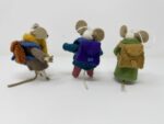 Handmade Handcrafted Wool Felt Mouse Decorations with Backpack, Scarf, Book – Adorable & Unique! - Image 3