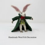 Handmade Wool Felt White Rabbit – Alice in Wonderland Inspired Decoration