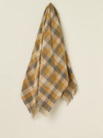 100% Merino Lambswool Patchwork Natural Throw Blanket - Bronte By Moon - Image 4