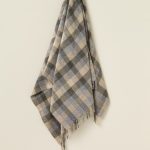 100% Merino Lambswool Patchwork Natural Throw Blanket - Bronte By Moon