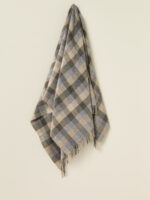 100% Merino Lambswool Patchwork Natural Throw Blanket - Bronte By Moon