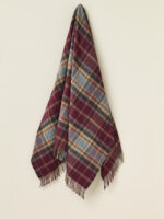 100% Merino Lambswool Throw Blanket Block Winterton Navy - Bronte By Moon - Image 3