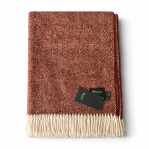 Bronte by Moon Brick Shetland Wool Throw Blanket – Made in England